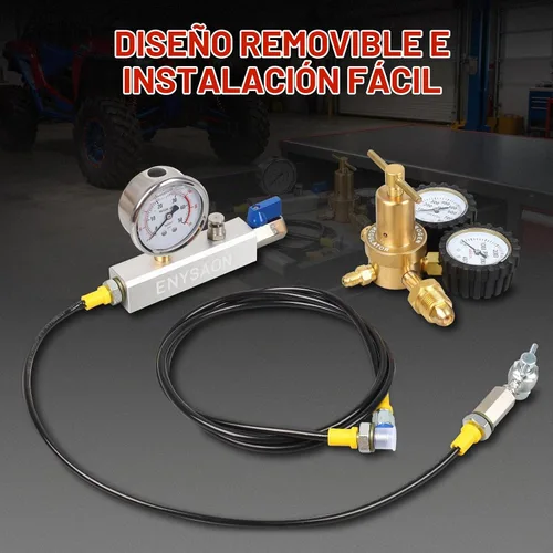 Vista 5 de Kit de Llenado de Amortiguador de Nitrógeno con Manómetro de Nitrógeno de 700 Psi y Válvula Schrader, Regulador de Nitrógeno para Llenado