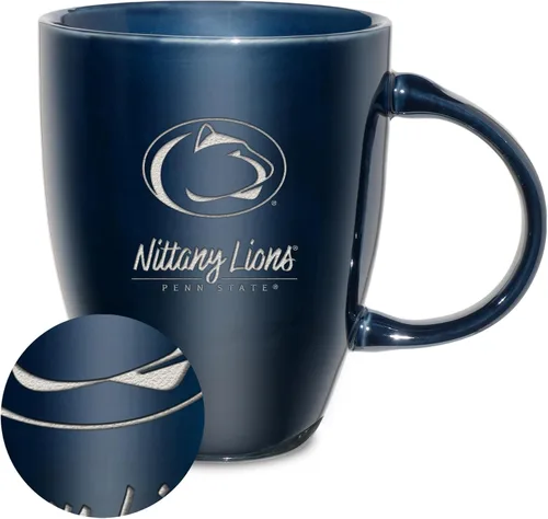 Vista 70 de Rico Industries - Taza de lustre cerámico con grabado láser de la NCAA de 18oz - Café-Té