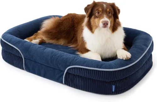 Vista 18 de Bedsure Camas ortopédicas para perros con cojín ovalado de 360 °, perro de Carbón