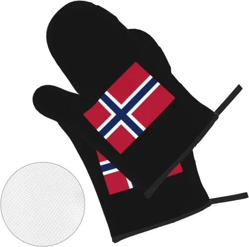 Vista 3 de Norway Flag - Juego de 4 manoplas de horno resistentes al calor
