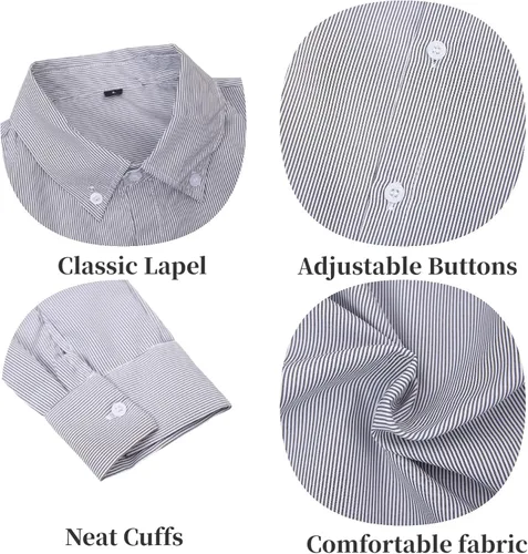 Vista 3 de Rela Bota Camisas de vestir a la moda para hombre, camisas de manga larga estilo Henley con botones, camisas de algodón ajustadas
