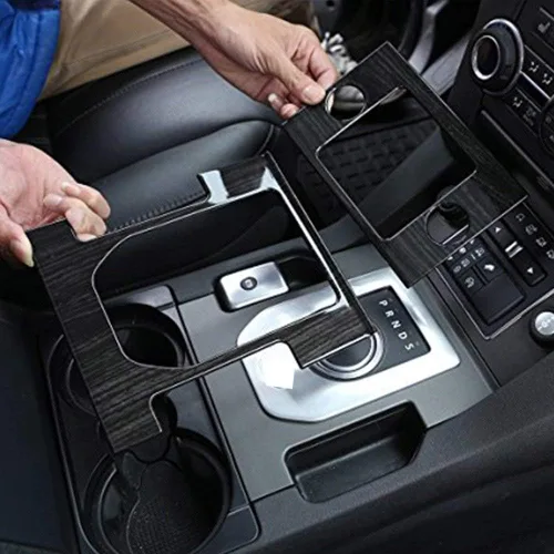 Vista 3 de YIWANG Cubierta de panel de palanca de cambios de coche, cromada, ABS, 2 unidades, para Land Rover Discovery 4 2012-2017, accesorios de coche