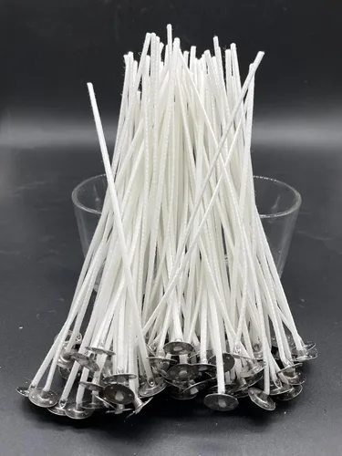Vista 5 de Beesworks - 100 unidades de mecha de algodón para velas de 6 pulgadas, preenceradas, para fabricación de velas, bricolaje de velas