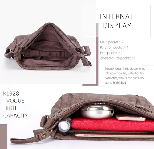 Vista 4 de KL928 Bolsos cruzados para mujer, bolsos de hombro y bolsos