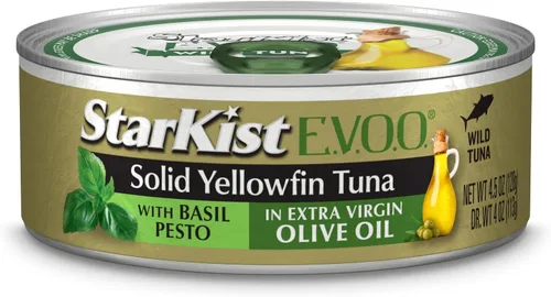 Vista 15 de StarKist E.V.O.O. Atún blanco sólido, atún blanco sólido, atún enlatado de 4.5 onzas, paquete de 12 33g of Protein Per Serving, Features Extra