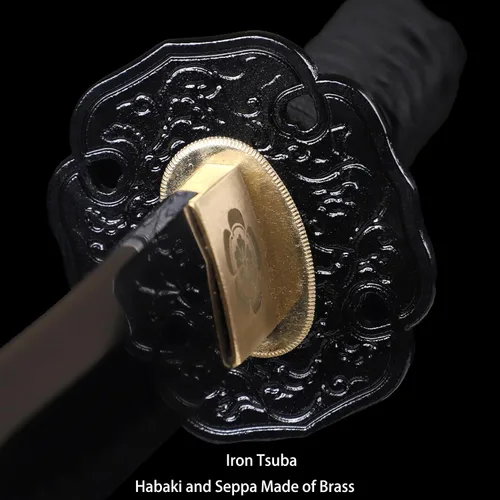 Vista 12 de Tanto Sword - Espada corta hecha a mano de arcilla katana templada de acero T10 real Hamon espada samurái de espiga completa afilada
