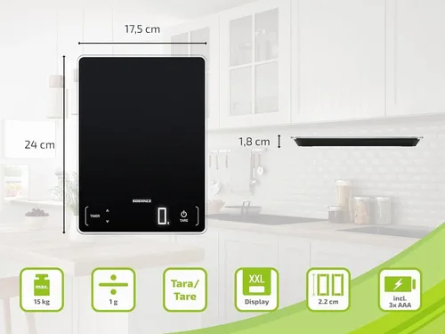 Vista 7 de Soehnle Page Profi 100, báscula digital de alimentos para cocinar y preparar comidas, báscula de cocina con pantalla LCD, báscula de alimentos