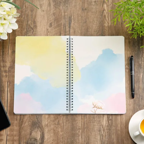 Vista 2 de SIIXU Cuaderno de diario en blanco colorido, diario personal de tapa dura sin líneas para escribir para mujeres y niñas, bonito bloc de notas