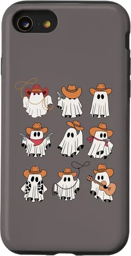 Vista 18 de Carcasa divertida para iPhone 13 Pro Max Boo Haw Western Cowboy Ghost Cowgirl