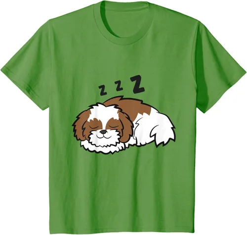 Vista 10 de Camiseta Tired Shih Tzu Dog Cute Sleeping Shih Tzu, Blanco