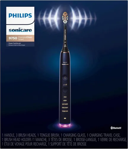 Vista 11 de Philips Sonicare DiamondClean Smart 9750 Cepillo de dientes eléctrico, cepillo de dientes sónico con aplicación, sensor de presión, detección