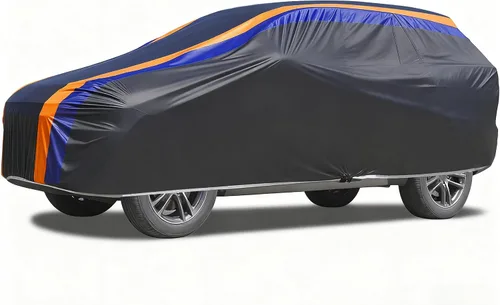 Vista 13 de Funda de coche impermeable de 2 puertas, para todo tipo de clima para automóviles, cubierta completa para exteriores con protección contra lluvia