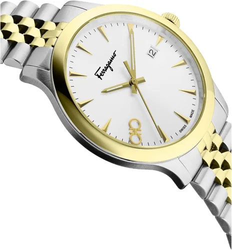 Vista 3 de Salvatore Ferragamo Mens Silver 40 mm Ferragamo Duo Watch SFCV01422