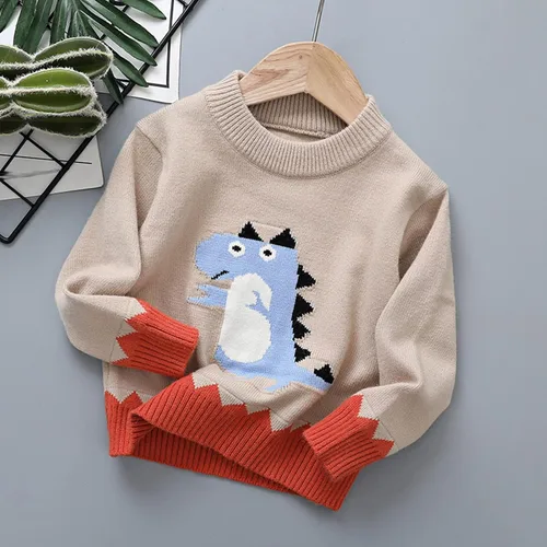 Vista 2 de Boys Girls Long Sleeve Sweater Baby Fall Winter Knit Sweatshirt for 1 to 5Y Pullover Collar Tops