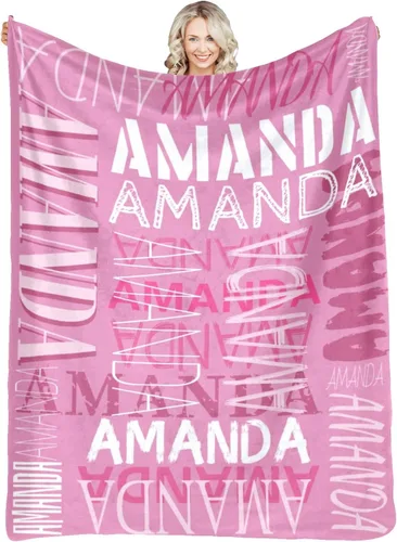 Vista 17 de Mantas personalizadas con nombre para niños y adultos, manta de franela personalizada con nombre para bebé, niña, niño, regalos personalizados