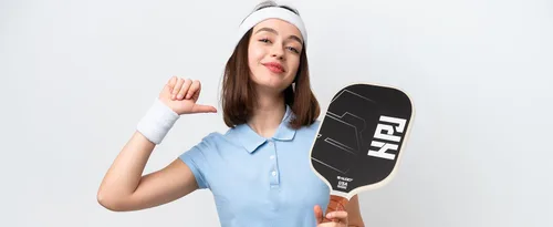 Vista 9 de HUDEF Juego de Paletas de Pickleball USAPA: Núcleo de Panal de Grafito y Fibra de Vidrio, 4 Pelotas para Exteriores, Bolsa de Transporte de Cuero PU