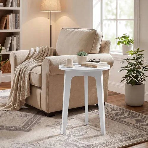 Vista 9 de VASAGLE Colección MAEZO - Mesa auxiliar, Mesa auxiliar rectangular pequeña de 2 niveles, 11.8 x 18.9 x 21.8 pulgadas, Mesita de noche con patas