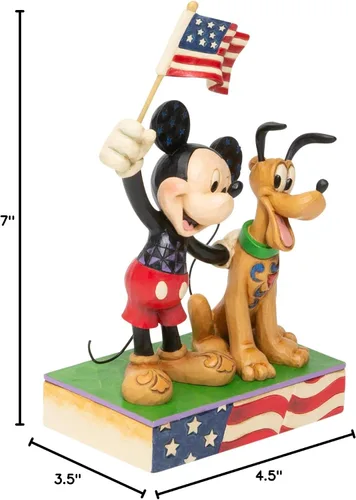 Vista 6 de Enesco Disney Traditions by Jim Shore - Figura patriótica de Mickey Mouse y Plutón, 7 pulgadas, multicolor