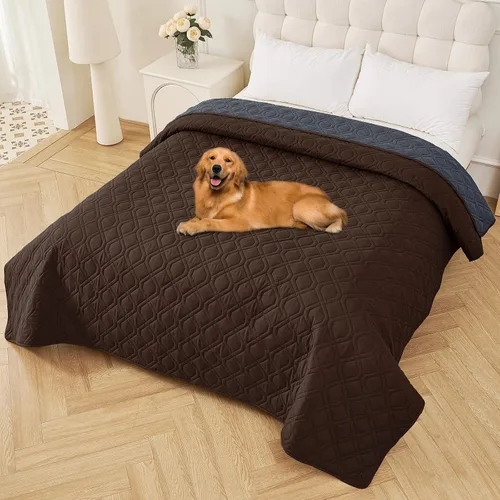 Vista 164 de Smiry Funda Impermeable para Cama de Perro Manta para Mascotas, Manta Suave y Lavable para Perros para Muebles Cama Sofá Sofá Reversible, a Cuadros