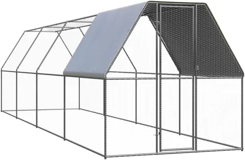 Vista 18 de Jaula de metal para gallineros al aire libre, jaula de pollo para aves de corral, corralito de corral, corralito de ejercicio, perrera con cubierta