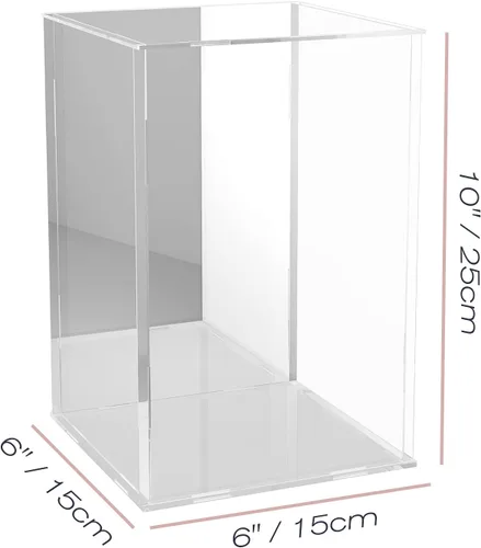 Vista 3 de NONEMEY Vitrina de acrílico transparente con espejo, organizador de caja de encimera, organizador de protección a prueba de polvo, soportes
