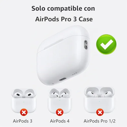 Vista 2 de VEIRRW for AirPods Pro 3 Case,Full Protective Hybrid Silicone Semi Hard Shell Triple Layer case Compatible with AirPods Pro 3rd Generation 2025