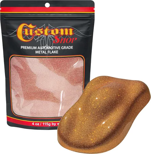 Vista 35 de Custom Shop - Purpurina metálica para pintura automotriz, oro brillante, 4 oz, micro escamas de metal de 0.004" para pintura de automóviles, aditivo