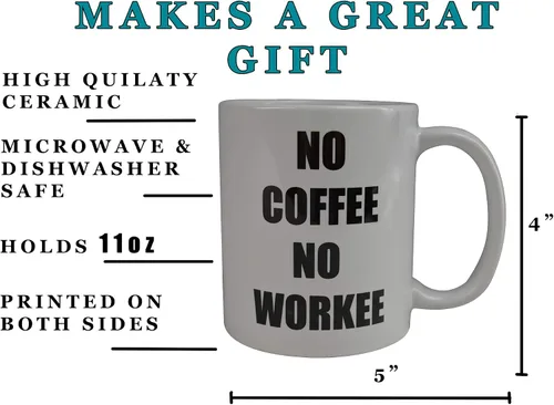 Vista 3 de Rogue River Tactical La mejor taza de café divertida, sin café, sin trabajo, gran idea de regalo para el hogar o el trabajo, oficina, fiesta, jefe