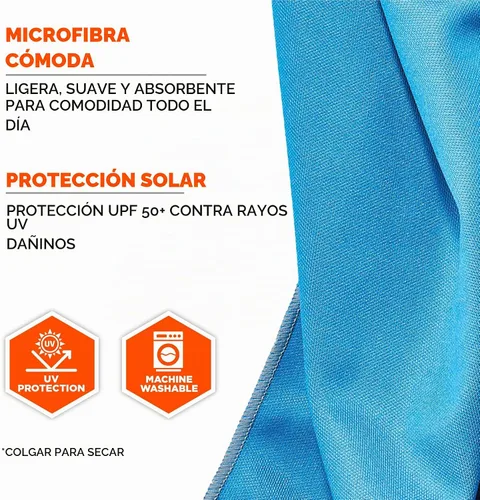 Vista 4 de Ergodyne Chill Its 6602MF - Toalla de enfriamiento, material de microfibra suave, UPF 50+, azul, 41 x 9.84 pulgadas