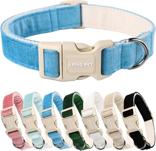 Vista 38 de Aring Pet Collar de algodón, ligero y ajustable, con hebilla de liberación rápida para perros pequeños, medianos y grandes, para cachorros, rosa