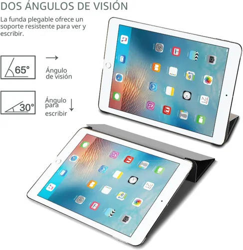 Vista 5 de ProCase Funda Inteligente para iPad Air de 10,5" 3ª Generación 2019 / iPad Pro 2017, Funda Delgada con Soporte con Parte Trasera Translúcida Negro