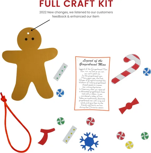 Vista 8 de 4E's Novelty Legend of Gingerbread Man - Juego de 12 adornos navideños de espuma a granel, de 3 a 12 años, autoadhesivos, adornos de bricolaje