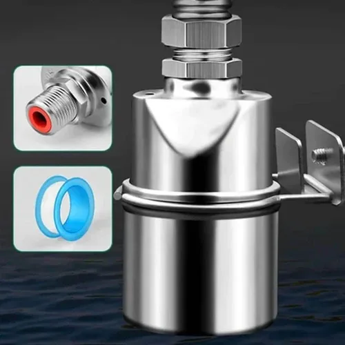 Vista 4 de Válvula de bola flotante de acero inoxidable 304, controlador de nivel completamente automático, tanque de torre de agua, grifo de cocina lleno
