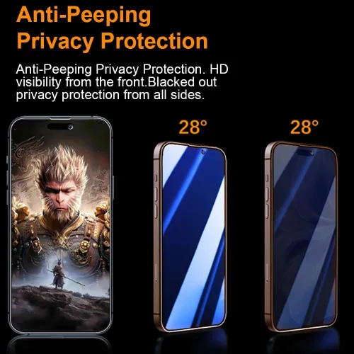 Vista 6 de OneFish Película de vidrio para iPhone 11 / XR, vidrio templado, automático, a prueba de polvo, sin burbujas, película protectora fácil de aplicar