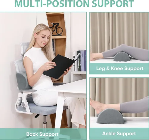 Vista 4 de Almohada de media luna, almohadas de espuma viscoelástica para dormir, almohada Boster para piernas, soporte lumbar de rodilla, almohada semi