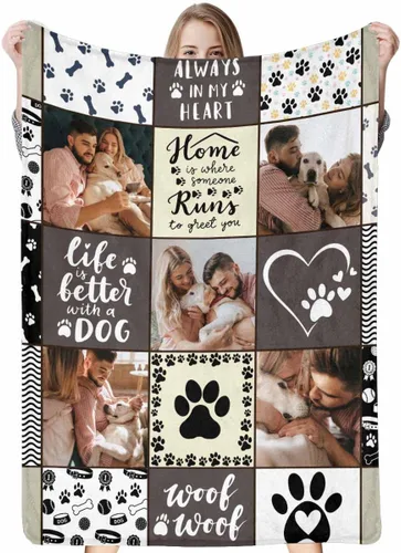 Vista 21 de Artsadd Manta conmemorativa personalizada con fotos para la pérdida de perros y gatos, manta conmemorativa personalizada, regalos de memoria amorosa