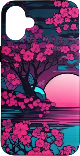Vista 23 de Synthwave Cherry Blossoms Case for iPhone 17