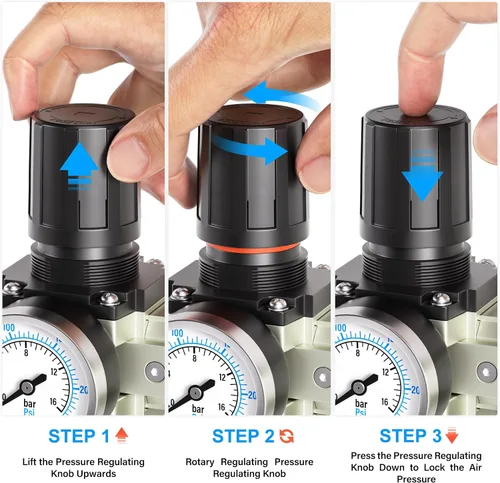 Vista 7 de TAILONZ PNEUMATIC 0-240PSI Sistema de secado de aire industrial de tres etapas grado NPT de 1/2 pulgada, filtro de partículas, filtro coalescente