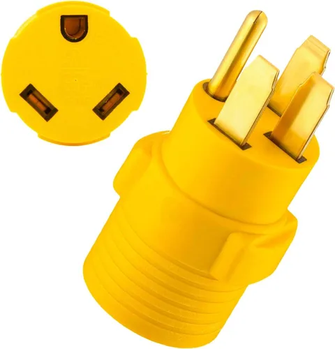 Vista 8 de Adaptador de corriente de 30 A a 15 A RV NEMA 5-15P a L5-30R, convertidor de bloqueo giratorio de 110 V para RV, cámper, camioneta, remolque