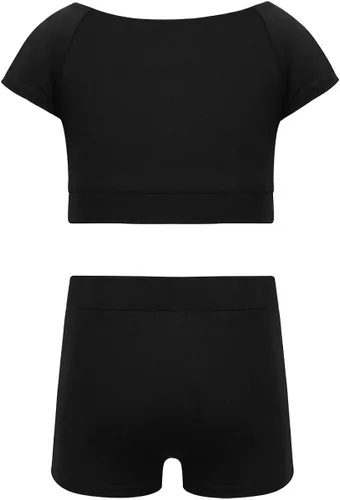 Vista 2 de CHICTRY Conjunto de 2 piezas para niñas Team Basics para bailar y entrenar