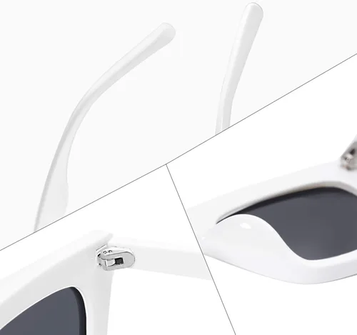 Vista 4 de VANLINKER Pequeñas gafas de sol de ojo de gato delgadas de moda para mujer, sombra cuadrada pequeña retro VL9555