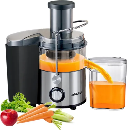 Vista 8 de Máquinas exprimidoras centrífugas de canal de alimentación de 2.8 pulgadas de ancho para verduras y frutas enteras, extractor de jugo de doble