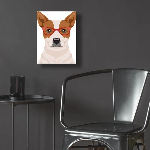 Vista 5 de Epic Art 'Perro de ganado australiano con gafas hipster' por Olga y Alexey Drozdov, arte de pared de vidrio acrílico, 12 x 16 pulgadas