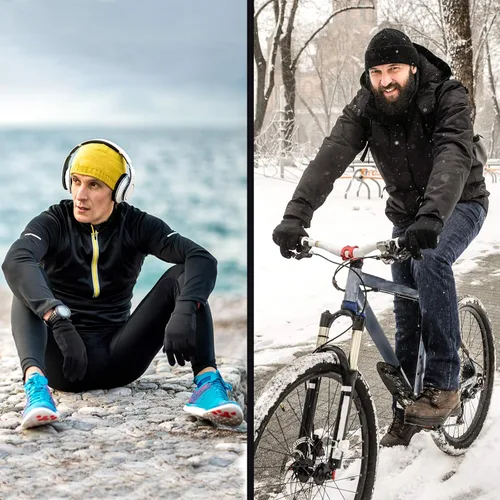 Vista 6 de ALPIDEX Guante interior guantes ligeros para correr, forro delgado y cálido, para deportes de invierno, para hombres y mujeres, guantes interiores