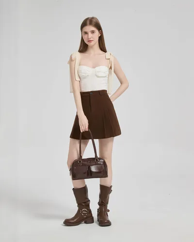 Vista 6 de Y2K - Bolsos de hombro para mujer a la moda, bolso Boston retro de piel sintética, ligero y versátil para el trabajo y los viajes
