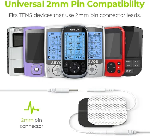 Vista 6 de AUVON TENS - Almohadillas de electrodo de 2 x 2 pulgadas, paquete de 48 unidades, almohadillas reutilizables sin látex con autoadhesión mejorada