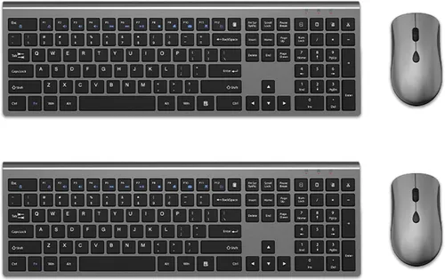 Vista 10 de Combo de teclado y ratón inalámbricos, teclado silencioso de computadora de tamaño completo con botón de calculadora, ratón de 2400 DPI, clic