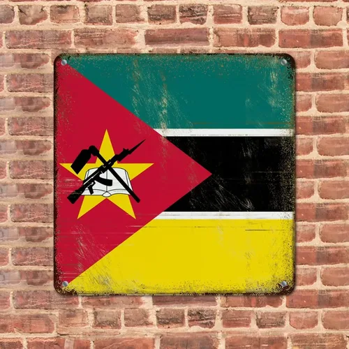 Vista 21 de Letrero de metal con bandera internacional del país, bandera de Senegal, regalo de bandera de Senegal, letreros de aluminio desgastados, decoración