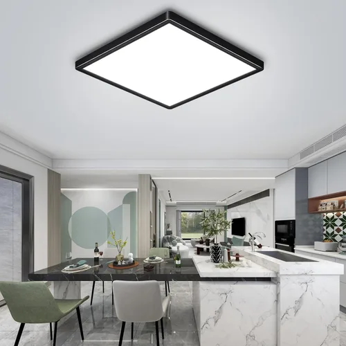 Vista 8 de Lámpara de techo LED cuadrada de montaje empotrado de 12 pulgadas, 24 W, 3000 K/4000 K/6000 K, lámpara de montaje empotrado ajustable, 2800 lm