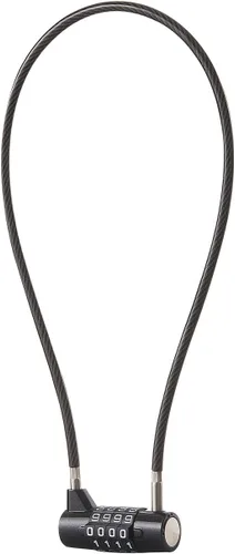 Vista 7 de Candado de combinación con cable de 4 dígitos y cable duradero de 3.5" ideal para casilleros, gimnasio, puerta, valla, caja de herramientas, funda